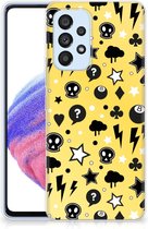 Silicone Back Cover Geschikt voor Samsung Galaxy A53 5G Telefoon Hoesje Punk Yellow