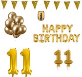 11 jaar Verjaardag Versiering Pakket Goud
