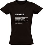 Janneke dames t-shirt | verjaardagskado | jarig | verjaardag kado | Cadeau | Zwart
