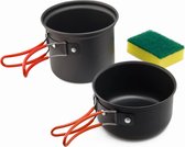 2-In-1 Camping Pannenset - Potten & Pannen - Kampeer Kookset - Pannensets - Kamperen - Outdoor Accessoires - Compact & Draagbaar - Aluminium