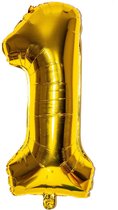 Folieballon / Cijferballon Goud XL - getal 1 - 82cm