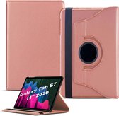 Hoesje Geschikt Voor Samsung Galaxy Tab S8 hoes Draaibare Book Case Cover Rose Goud - Hoesje Geschikt Voor Samsung Galaxy Tab S8 hoesje 2022 - Tab S7 hoes 11 inch Tablet Hoes