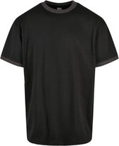 Urban Classics Heren Tshirt -5XL- Oversized Ringer Zwart