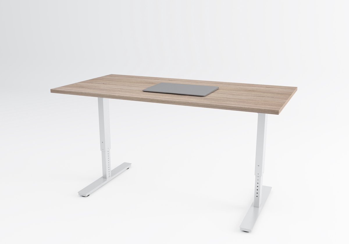 Tri-desk Bolt | Hoogte instelbaar bureau | Wit onderstel | Robson eiken blad | 180 x 80 cm