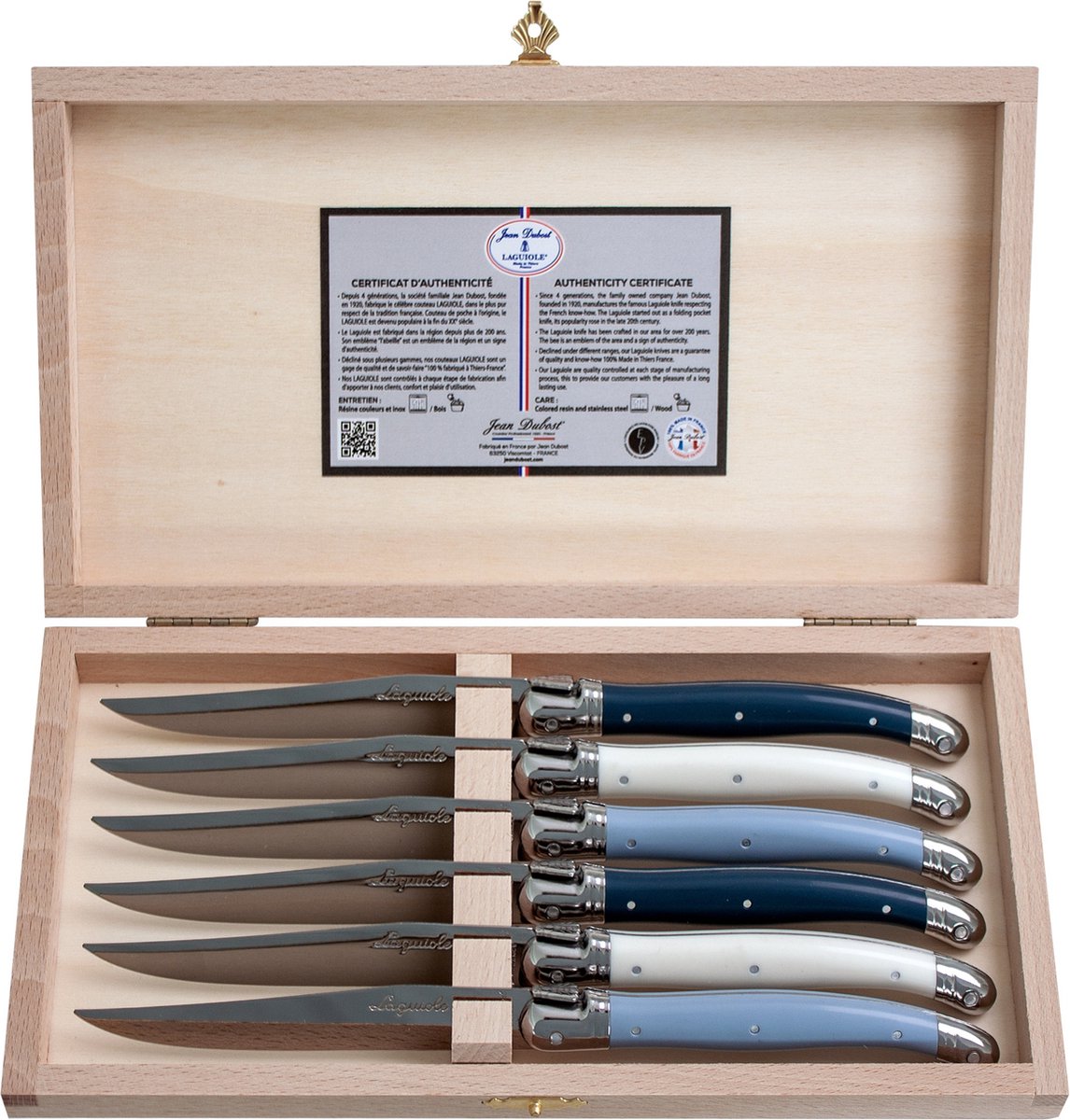 Jean Dubost Laguiole 6 steakmessen - Exclusive - Nordic Mix -1,5 mm