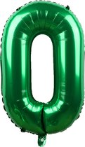 Folieballon / Cijferballon Groen XL - getal 0 - 82cm