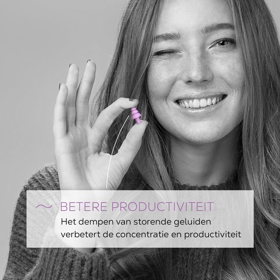 Shush Focus Earplugs - Minder Afleiding - Betere Concentratie - Hogere Productiviteit - Voor kantoor of studeren - Oordoppen met keramisch filter (SNR 24 dB) - Meer dan 365x herbruikbaar