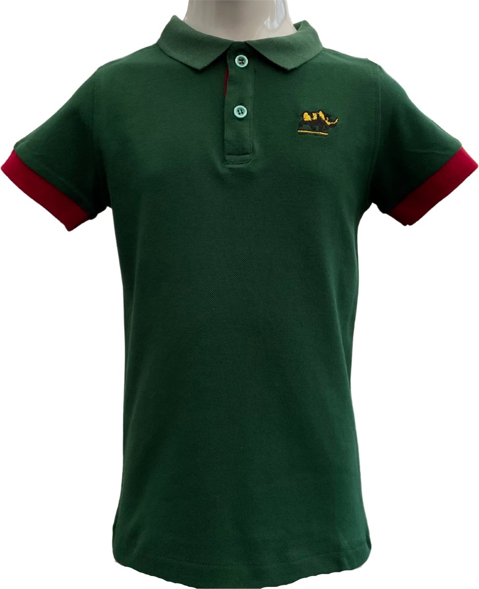 KAET - Polo - T-shirt- Jongens - (152/158) -Groen-Rood