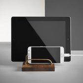 Dot Aarhus - Organizer - Tablet Houder - Telefoon Dock – Walnoot - Messing