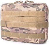 Tactische Militaire Backpack - Noodpakket Denk Vooruit - Leger Rugzak - Outdoor Survival - Waterafstotend - 24x19x5 cm - Legerprint - Camouflage Print - Bruin