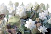 120 x 80 cm - Glasschilderij - bloemen lotus  - schilderij fotokunst - foto print op glas