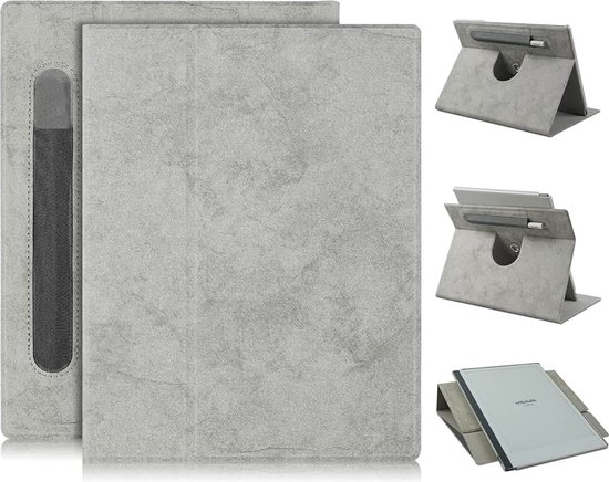 Xuanbeier Remarkable 2 Case - Avec fonction rotative et porte-stylo - Remarkable 2 Cover - Grijs