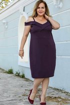 HASVEL -Paarsemaat jurk- maat XL-Galajurk-Avondjurk-HASVEL-Purple Plus Size Dress-Size XL-Prom Dress-Evening Dress