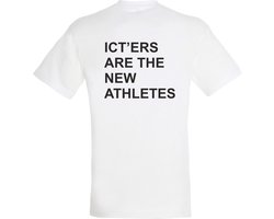 T-shirt ICT'ERS ARE THE NEW ATHLETES| T-shirt heren grappig | grappige cadeaus voor mannen | Wit | maat XXL