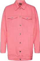Vero Moda VMOLIVIA OVERSIZED CLR DENIM JACKET Dames Jacket Hot Pink  - Maat S