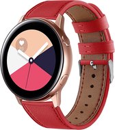 Smartwatch bandje - Geschikt voor Samsung Galaxy Watch 5 (incl. Pro) en Galaxy Watch 4, Watch 3 41mm, Active 2, 20mm horlogebandje - PU Leer strak- Fungus - Rood