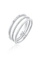 Elli Dames Ring Dames Stapelen Basis Set van 3 met Zirkonia Kristallen in 925 Sterling Zilver