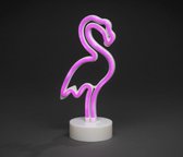 Konst Smide Roze Flamingo Licht Figuur op Batterijen met Timer 28 cm Hoog