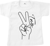 Shirt 2 jaar-T-shirt verjaardag 2 vingers-Maat 92