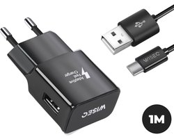 WISEQ Oplader voor Samsung - Inclusief USB C oplaadkabel van 1 meter - zwart
