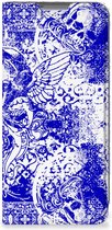 Smartphone Hoesje Xiaomi 12 | 12X Book Style Case Angel Skull Blue