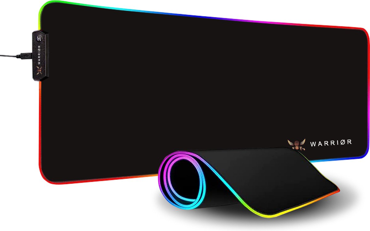 Bij naam Tarief maandag WARRIOR Gaming Muismat XXL - RGB LED verlichting - 80x30 cm voor muis en  toetsenbord -... | bol.com