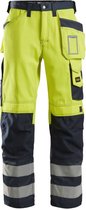 Snickers 3233 High-Vis Broek met Holsterzakken, Klasse 2 - Geel, High Visbility/Donker Blauw - 104