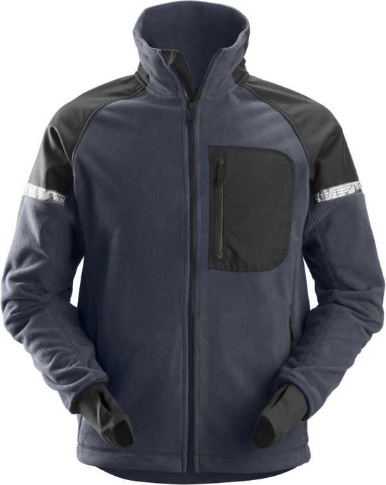 Snickers 8005 AllroundWork, Windproof Fleece Jack - Donker Blauw/Zwart - S