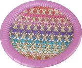 Feestbordjes met royaal design - Roze / Multicolor - Karton - ⌀ 20 cm - 6 stuks - Feest - Bord - Servies - Party - Taartbordje