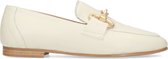 Manfield - Dames - Off white leren loafers met buckle - Maat 39