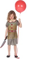 LUCIDA - Enge clown vermomming grijs meisje - S 110/122 (4-6 jaar)