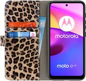 Motorola Moto E20/E30/E40 Hoesje Portemonnee Book Case Luipaard Print