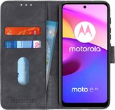 KHAZNEH Motorola Moto E20 / E30 / E40 Vintage Wallet Book Case Zwart