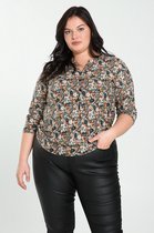 Paprika Dames Shirt Bertu met bloemenprint en folie - T-shirt - Maat 48