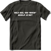 Welk Deel? - Katten T-Shirt Kleding Cadeau | Dames - Heren - Unisex | Kat / Dieren shirt | Grappig Verjaardag kado | Tshirt Met Print | - Donker Grijs - XXL