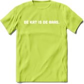 Kattenbaas - Katten T-Shirt Kleding Cadeau | Dames - Heren - Unisex | Kat / Dieren shirt | Grappig Verjaardag kado | Tshirt Met Print | - Groen - M