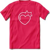 Sleepy Cat - Katten T-Shirt Kleding Cadeau | Dames - Heren - Unisex | Kat / Dieren shirt | Grappig Verjaardag kado | Tshirt Met Print | - Roze - XL