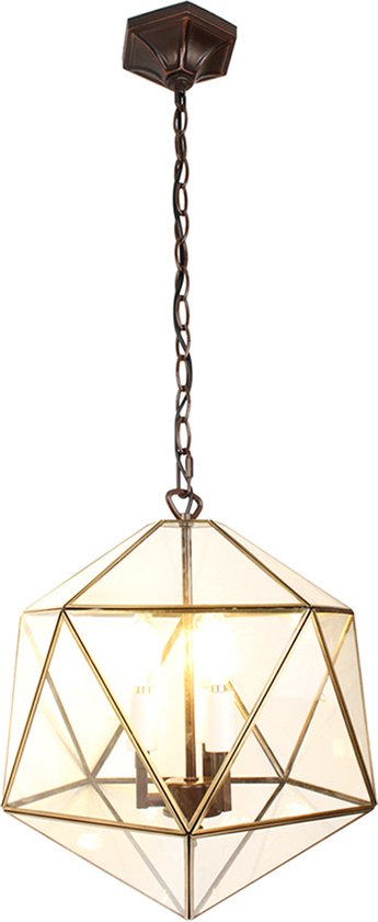 LumiLamp Hanglamp 35x35x140 cm Transparant Metaal Glas Hanglamp Eettafel