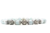 Beaddhism - Armband - Perola - Triple Kashmir Caps - Zilver - 8 mm - 19 cm