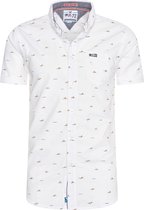 Mezaguz-Heren Overhemd-Cabana-White-Korte Mouw-Maat XXL