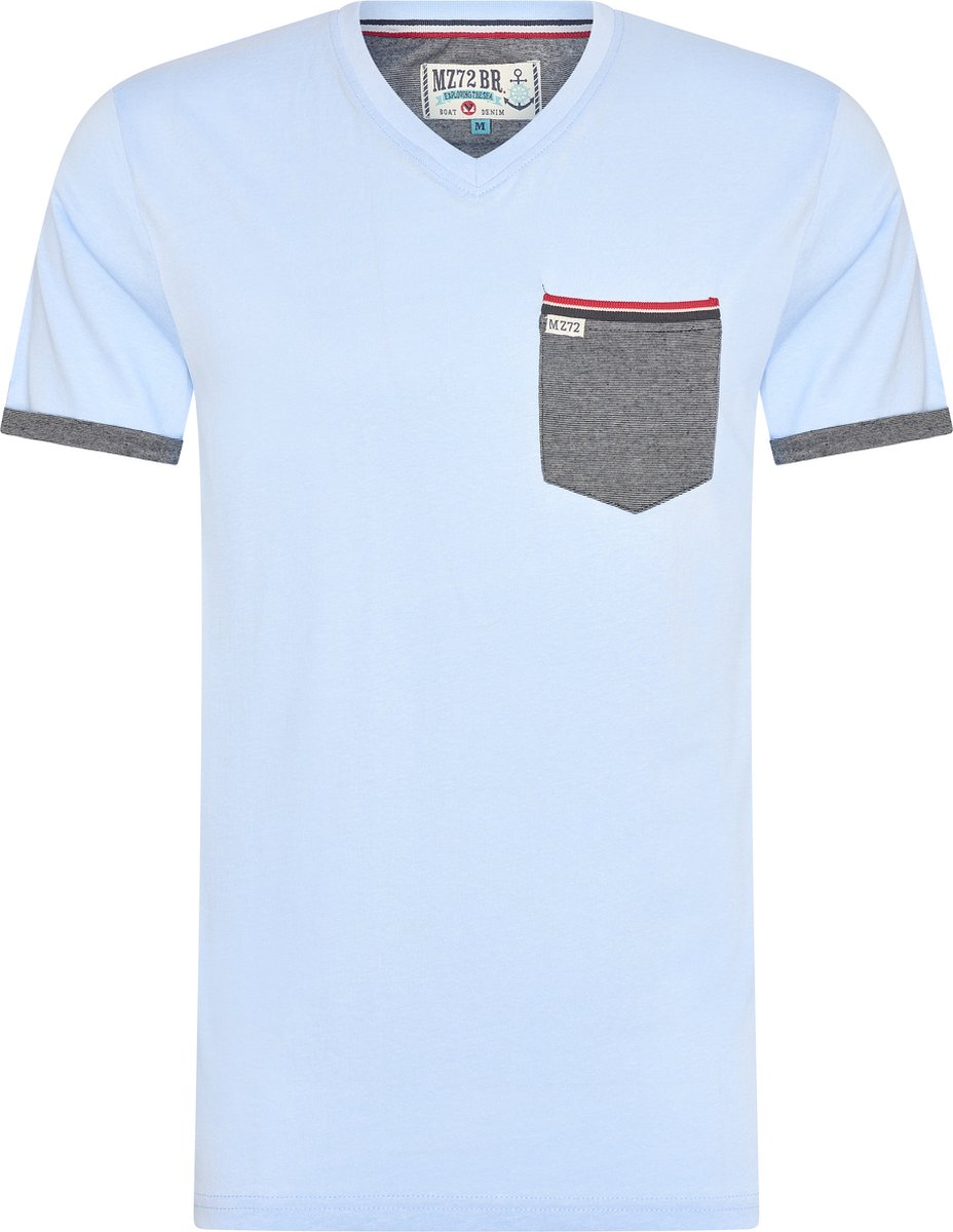 Mezaguz-Heren T-Shirt-Tellement-Sky Bleu-Korte Mouw-Maat S