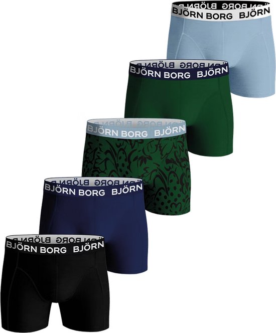Björn Borg Boxershort Core- Onderbroeken - Boxer - 5 stuks - Boys - Maat 158 - Blauw/Groen/Zwart