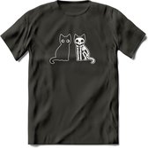 Cat Scan - Katten T-Shirt Kleding Cadeau | Dames - Heren - Unisex | Kat / Dieren shirt | Grappig Verjaardag kado | Tshirt Met Print | - Donker Grijs - S