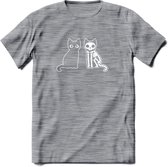 Cat Scan - Katten T-Shirt Kleding Cadeau | Dames - Heren - Unisex | Kat / Dieren shirt | Grappig Verjaardag kado | Tshirt Met Print | - Donker Grijs - Gemaleerd - S