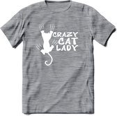 Crazy Cat Lady - Katten T-Shirt Kleding Cadeau | Dames - Heren - Unisex | Kat / Dieren shirt | Grappig Verjaardag kado | Tshirt Met Print | - Donker Grijs - Gemaleerd - M