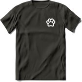 Cat Paw - Katten T-Shirt Kleding Cadeau | Dames - Heren - Unisex | Kat / Dieren shirt | Grappig Verjaardag kado | Tshirt Met Print | - Donker Grijs - L