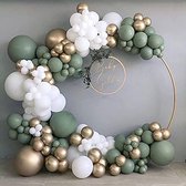 137 PCs Vintage Green Gold Ballonboog – Ballon Verjaardag – Decoratie- Babyshower – Verjaardag – Bruiloft – Feest - Complete Set