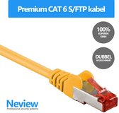 Neview - 25 meter premium S/FTP patchkabel - CAT 6 100% koper - Geel - Dubbele afscherming - (netwerkkabel/internetkabel)