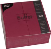 Papstar - Servetten - 2-laags - 1/8 - 33 cm - bordeaux - 80 stuks
