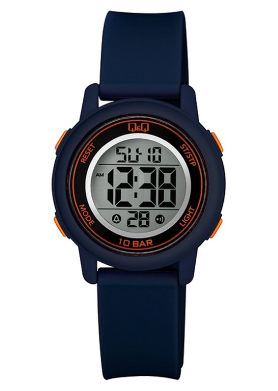 Q&Q-digitaal-blauw/Oranje-Waterdicht-Zwemmen/Sporten-Alarm-Stopwatch-Backlight.